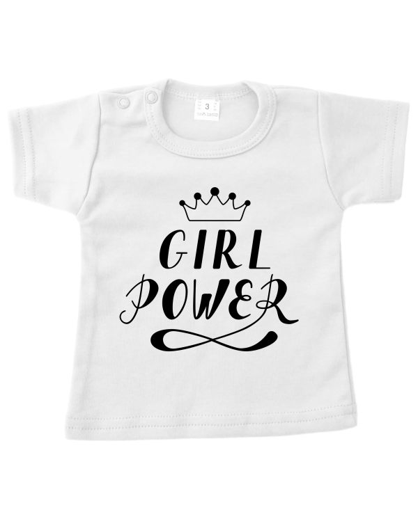 leuk wit babyshirtje met tekst girl power