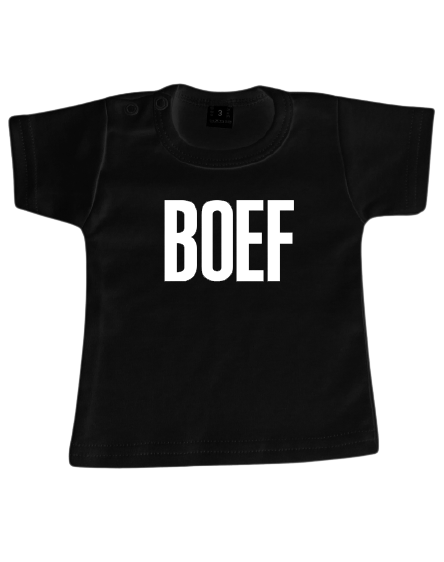 zwart shirt met in witte letters BOEF