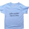 lichtblauw babyshirtje met de tekst jullie worden opa en oma