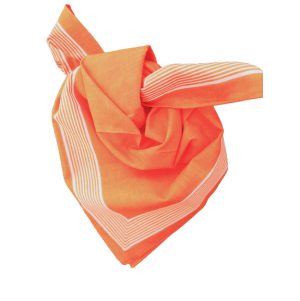 Leuke oranje bandana met witte strepen