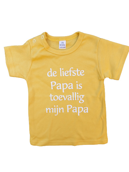 t-shirt geel de liefste papa is toevallig mijn papa