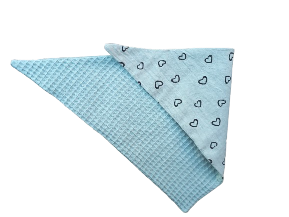 Bandana wafelkatoen oudgroen zwart hartje