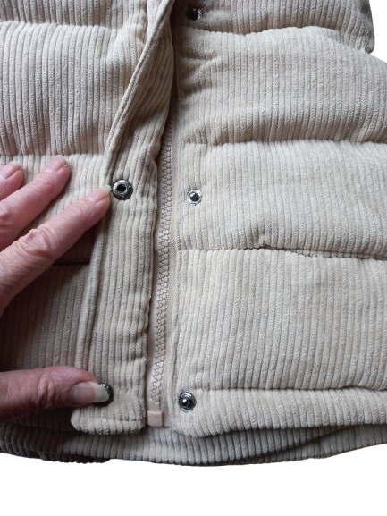 Bodywarmer ecru ribstof