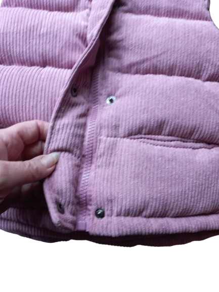 Bodywarmer oud roze ribstof voorpand met sluiting