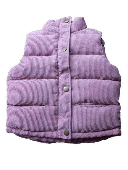 Bodywarmer oud roze ribstof voorpand