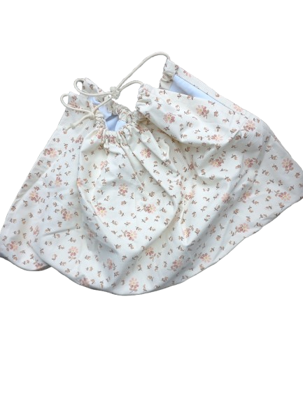 Weegdoek licht geel met bruine bloem