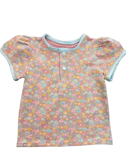 Oud roze gebloemd shirt voorpand