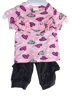 setje roze zwart hartjes