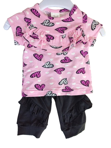 setje roze zwart hartjes