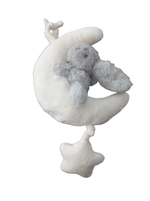 Muziekdoos konijn grijs groen