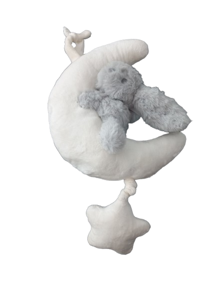 Muziekdoos konijn grijs groen