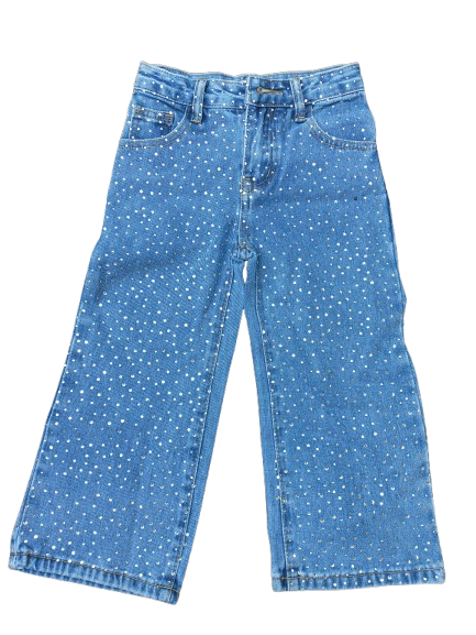 Jeans met glitter voorkant