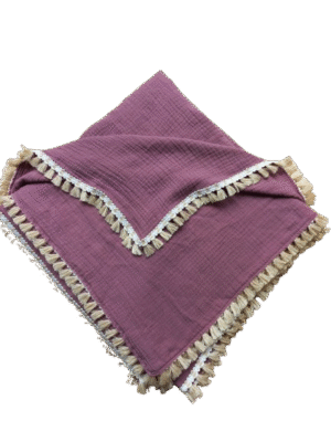 Hydrofieldoek oud roze met franje