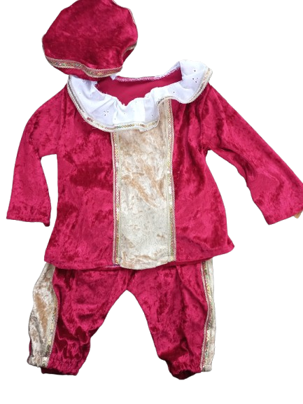 Pietenpak rood met goud maat 80