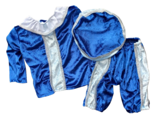 Pietenpakje blauw lichtblauw zilver Pietenpakje blauw lichtblauw en zilver