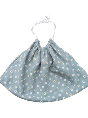 Weegdoek oud groen met bloemen