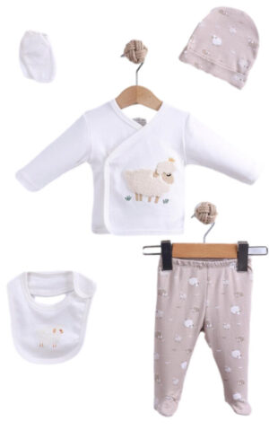 Kleding set Schaapje zandkleurig