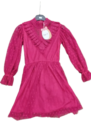 Bordeau rode kanten jurk