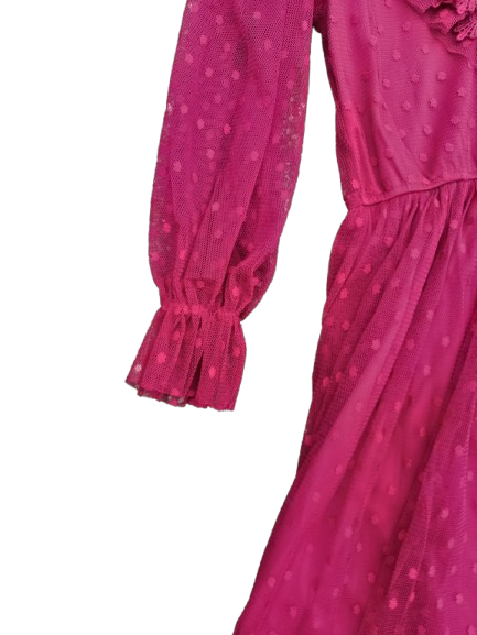 mouw kanten bordeau jurk