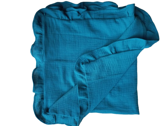 Hydrofieldoek petrol groen met ruches