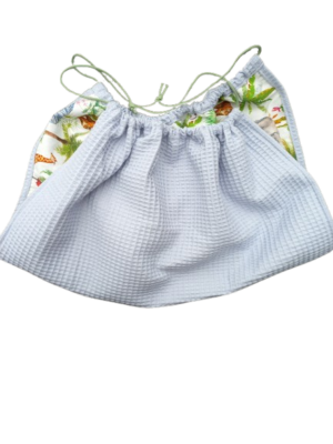 Weegdoek wafelkatoen lila met jungle dieren