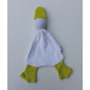 Sussekind badstof Eendje ecru /lime snavel en voetjes