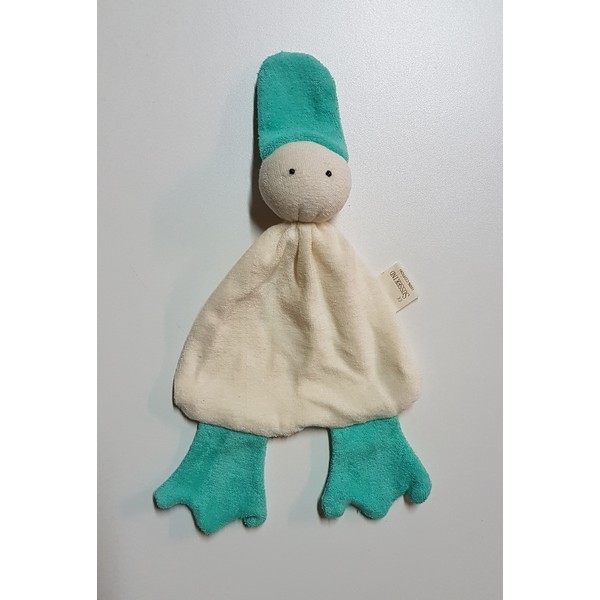 Sussekind Badstof Eend ecru /mint snavel en voetjes