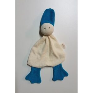 Sussekind Badstof eendje ecru /turquiose snavel en voetjes