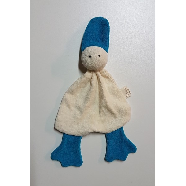 Sussekind Badstof eendje ecru /turquiose snavel en voetjes