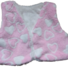 Bodywarmer fleece roze met wit hartjes