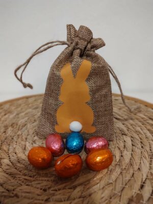 Jute paaszakje oranje