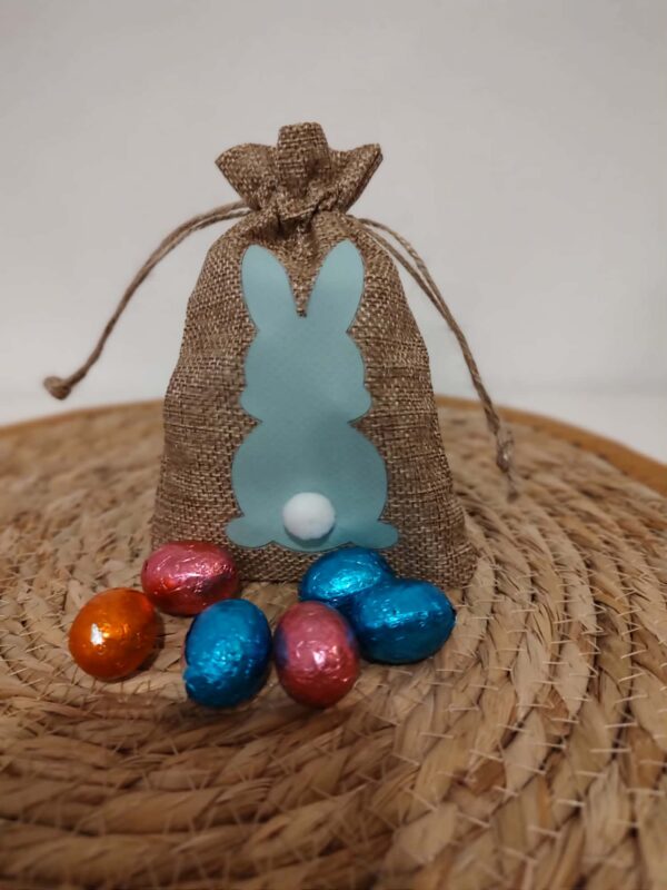 paaszakje turquoise met staartje