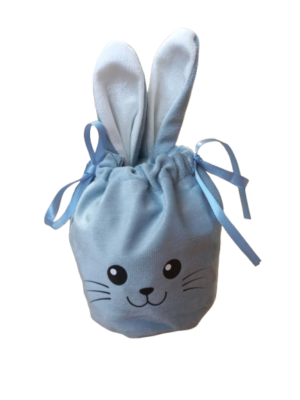 Paaszakje flannel blauw met oortjes