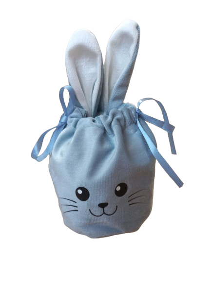 Paaszakje flannel blauw met oortjes