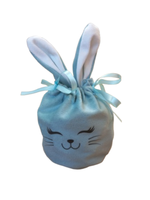 Paaszakje flannel lichtblauw met oortjes