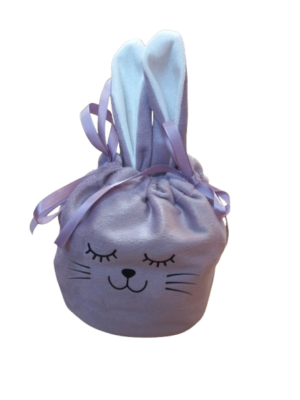 Paaszakje flannel lila met oortjes