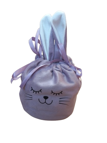 Paaszakje flannel lila met oortjes