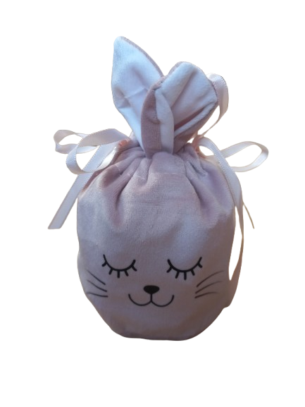 Paaszakje flannel roze met oortjes