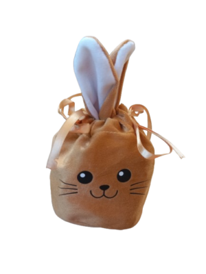 Paaszakje flannel bruin met oortjes