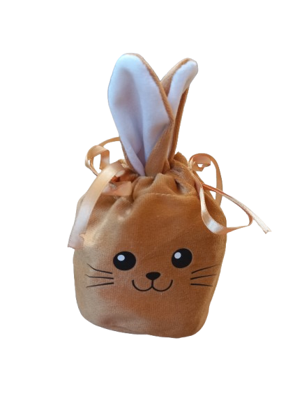 Paaszakje flannel bruin met oortjes