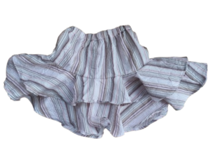 Strokenrok wit roze bruin