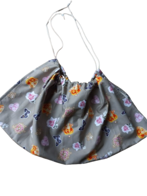 Weegdoek taupe bloem engel vlinder