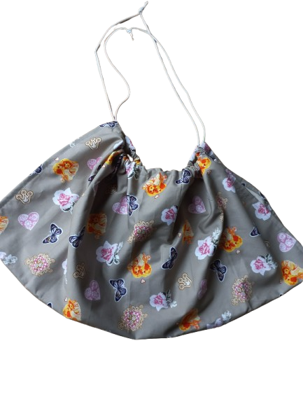 Weegdoek taupe bloem engel vlinder