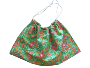 Weegdoek vrolijk gebloemd groen oranje