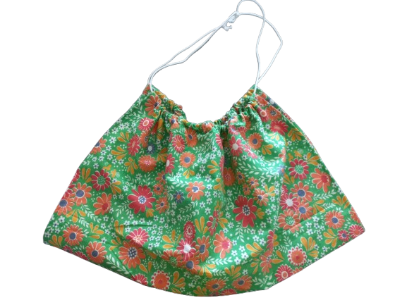 Weegdoek vrolijk gebloemd groen oranje