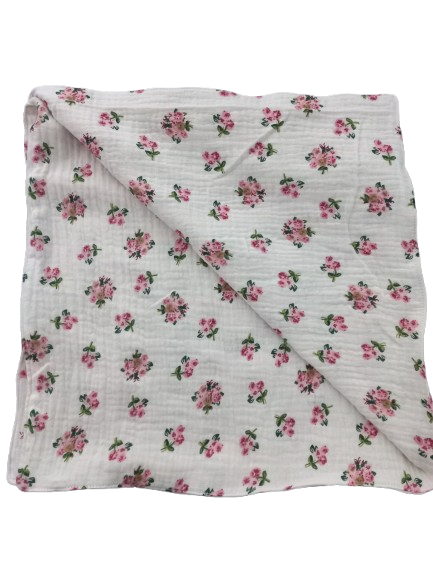 Hydrofieldoek champagne met roze roosjes