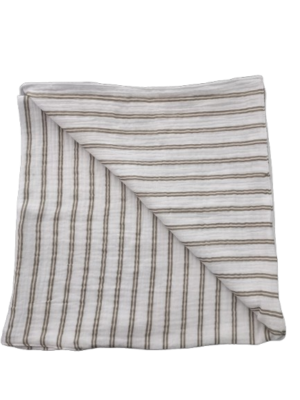 Hydrofieldoek wit met taupe strepen