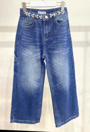 Jeans met strass op tailleband Jeans met steentjes op de taille