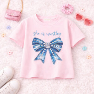 Tshirt she is worthy roze