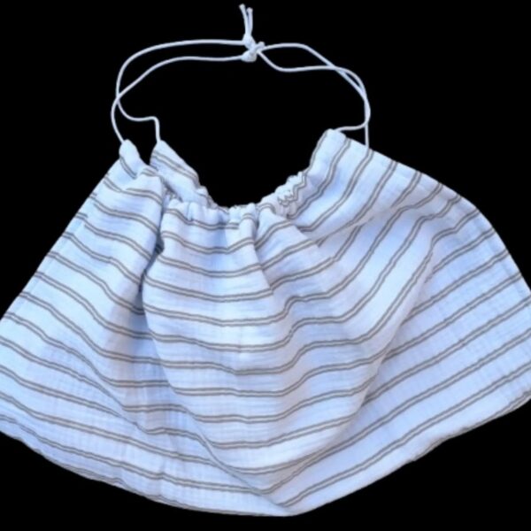 Weegdoek gestreept hydrofiel wit taupe